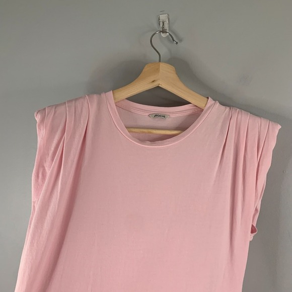 St. Roche Echo Intermix Mini Pleated Shirt Dress Supima Cotton Pink Casual XS - Picture 6 of 12